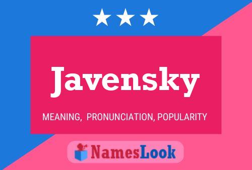 Poster del nome Javensky