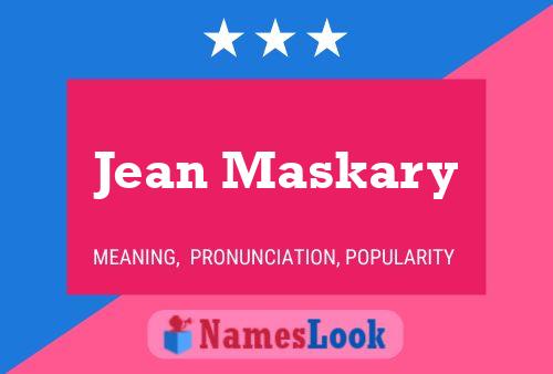 Poster del nome Jean Maskary