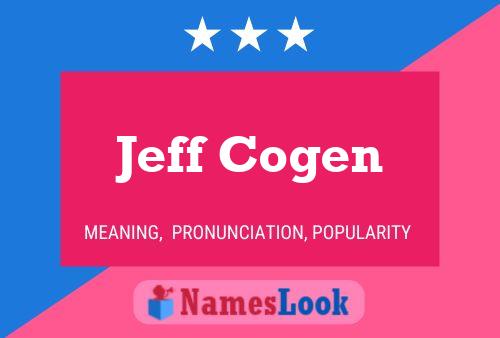 Poster del nome Jeff Cogen