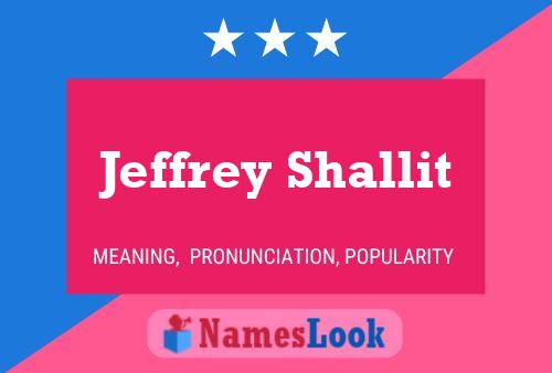 Poster del nome Jeffrey Shallit