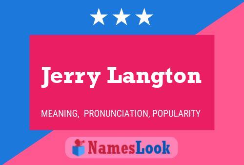 Poster del nome Jerry Langton