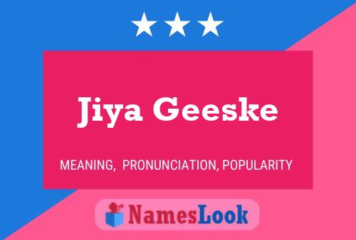 Poster del nome Jiya Geeske