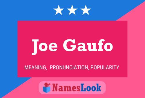 Poster del nome Joe Gaufo