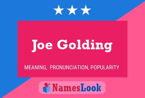 Poster del nome Joe Golding