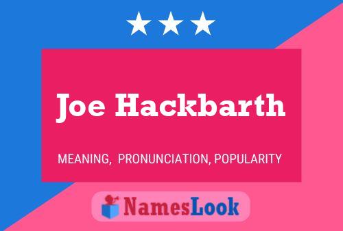 Poster del nome Joe Hackbarth