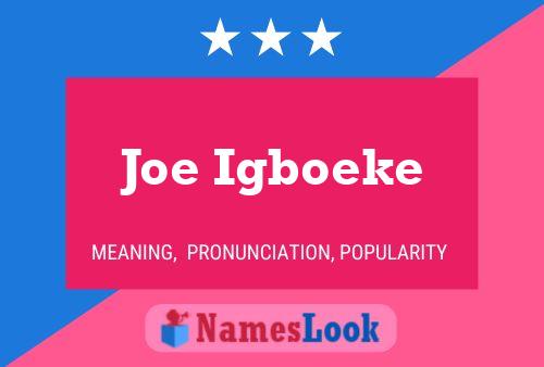 Poster del nome Joe Igboeke