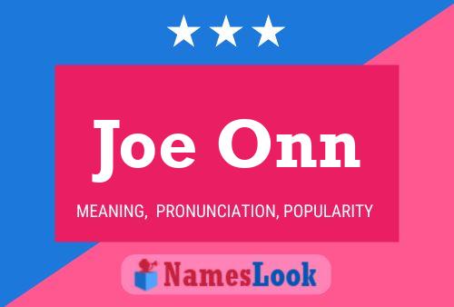 Poster del nome Joe Onn