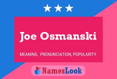 Poster del nome Joe Osmanski