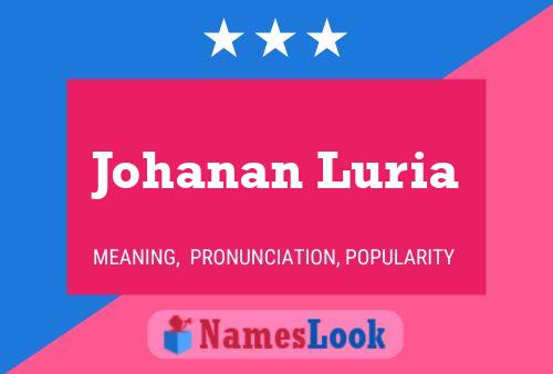 Poster del nome Johanan Luria