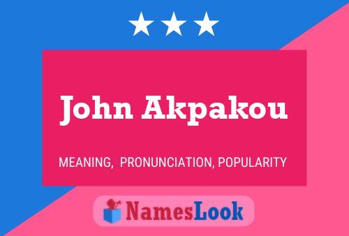 Poster del nome John Akpakou