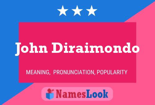 Poster del nome John Diraimondo