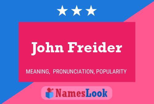 Poster del nome John Freider