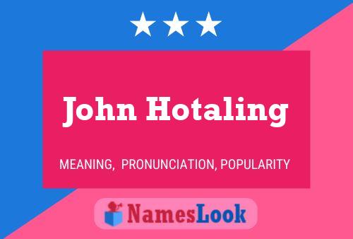 Poster del nome John Hotaling