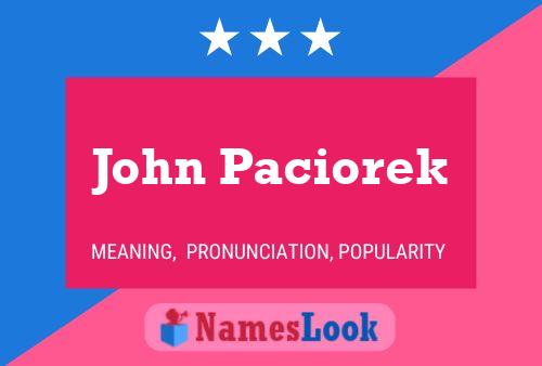 Poster del nome John Paciorek