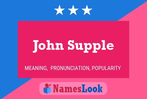 Poster del nome John Supple