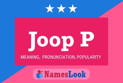 Poster del nome Joop P