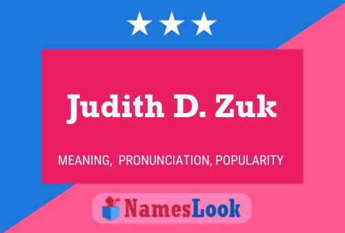 Poster del nome Judith D. Zuk