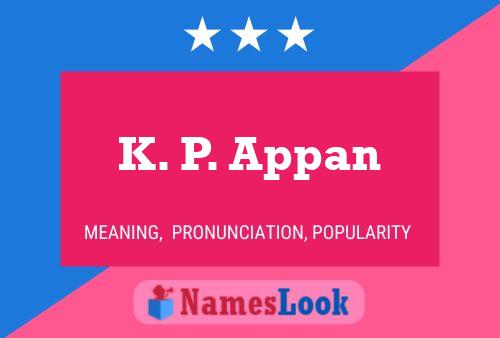 Poster del nome K. P. Appan