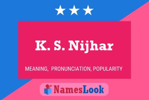 Poster del nome K. S. Nijhar