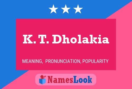 Poster del nome K. T. Dholakia