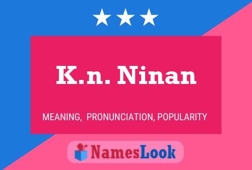 Poster del nome K.n. Ninan