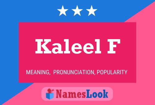 Poster del nome Kaleel F