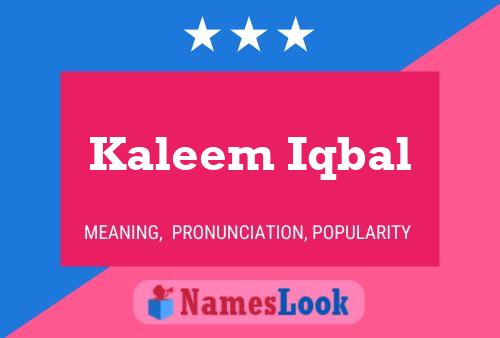 Poster del nome Kaleem Iqbal