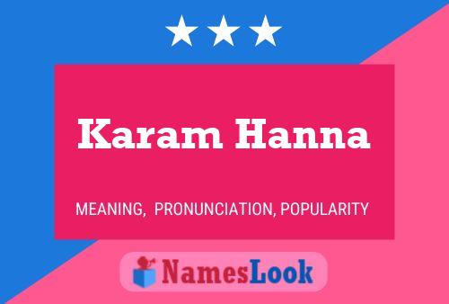 Poster del nome Karam Hanna