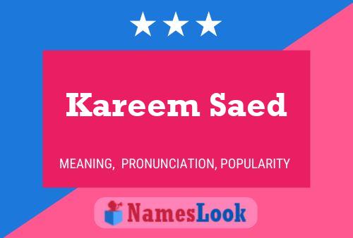 Poster del nome Kareem Saed