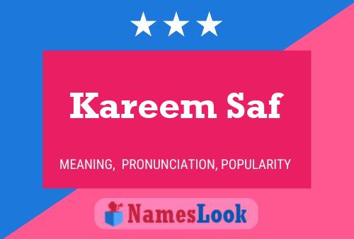 Poster del nome Kareem Saf