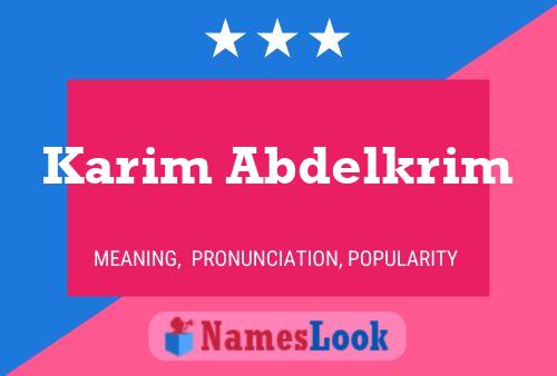 Poster del nome Karim Abdelkrim