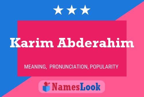 Poster del nome Karim Abderahim