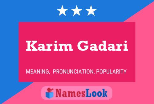 Poster del nome Karim Gadari