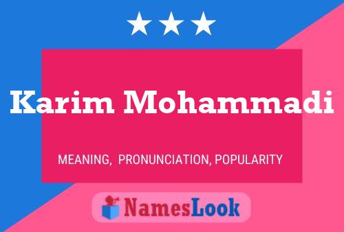 Poster del nome Karim Mohammadi