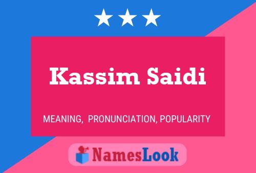 Poster del nome Kassim Saidi