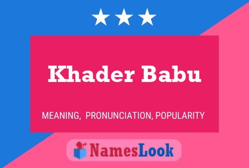 Poster del nome Khader Babu