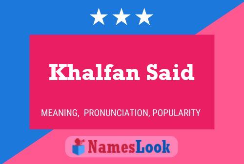 Poster del nome Khalfan Said