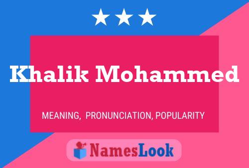 Poster del nome Khalik Mohammed