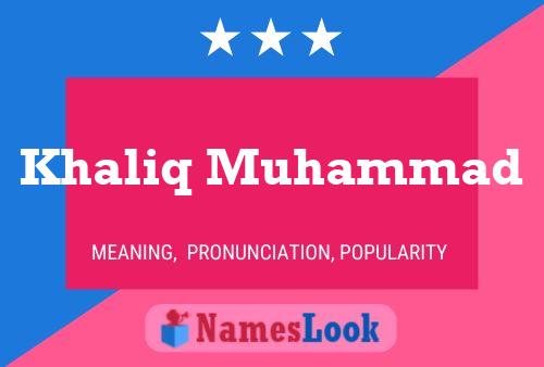 Poster del nome Khaliq Muhammad