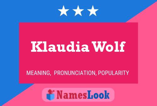 Poster del nome Klaudia Wolf