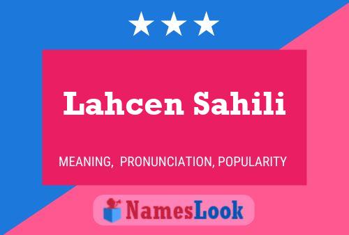 Poster del nome Lahcen Sahili