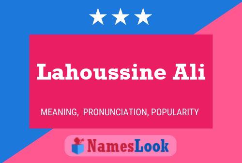 Poster del nome Lahoussine Ali