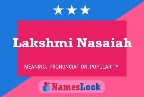 Poster del nome Lakshmi Nasaiah