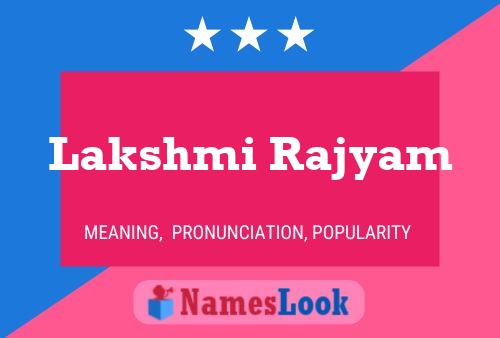 Poster del nome Lakshmi Rajyam