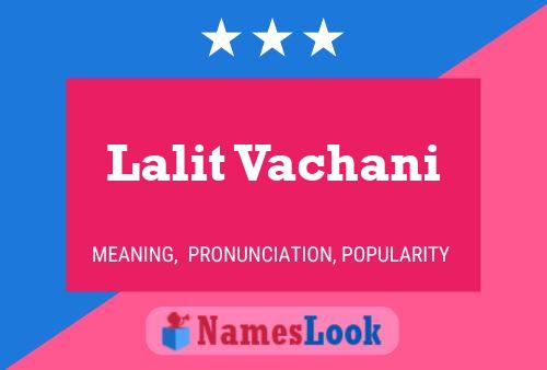 Poster del nome Lalit Vachani