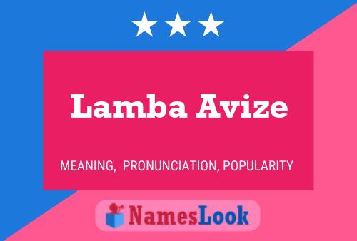 Poster del nome Lamba Avize