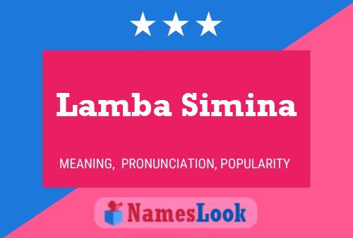 Poster del nome Lamba Simina