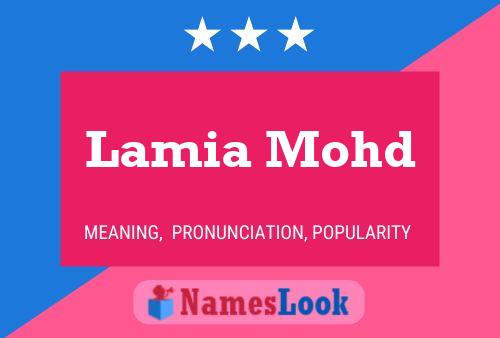 Poster del nome Lamia Mohd