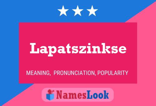 Poster del nome Lapatszinkse