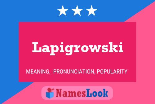 Poster del nome Lapigrowski